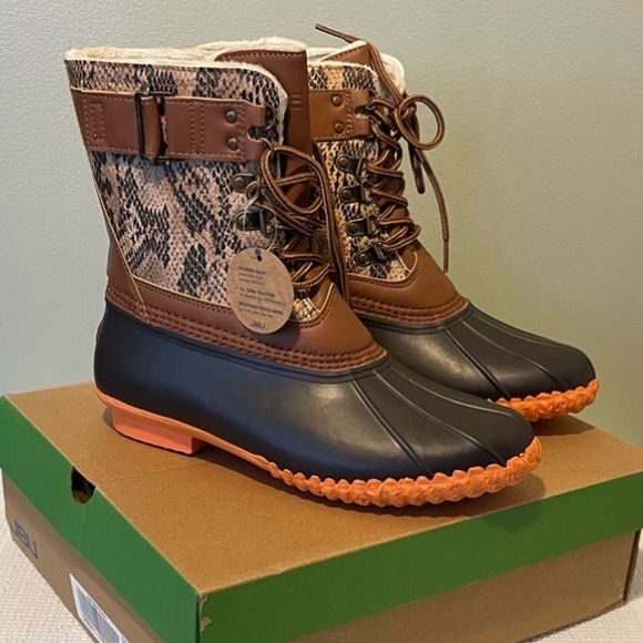 JBU Shoes - JBU Brown Python and Coral Women's Boots